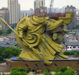 環(huán)鏈電動葫蘆加快關公像拆除速度